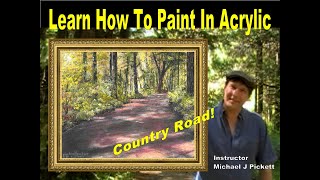 Classic Learn How To Paint A Country Road In Acrylic [upl. by Kaule]