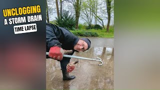 0372  Time Lapse  Unclogging a storm drain after rain in Germany [upl. by Cori]