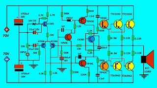 SUPER POWERFUL 500 WATT BJT NPN amp PNP PRO AMPLIFIER C5200 amp A1943 MAKING 3010 [upl. by Neoma638]