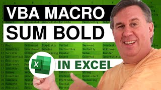 Excel  Sum all of the Bold cells in Excel  Episode 490 [upl. by Aikyn]