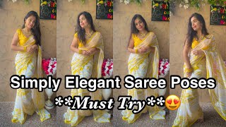 Simply Elegant Saree Poses✨ CreateWithCare howtopose SantoshiMegharaj 🌻 [upl. by Anasus707]