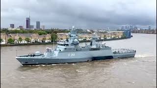 German corvette Magdeburg on River Thames 30 Sep 2024 [upl. by Woodall838]