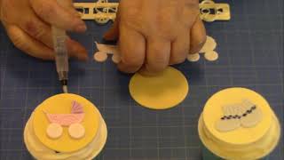 How to make Baby Themed Sugar Motifs using the FMM Sugarcraft Nursery Cutter Set [upl. by Safko]