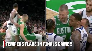 TEMPERS FLARE IN GAME 5 🔥 Porzingis Washington exchange words after shoving match  2024 NBA Finals [upl. by Scarlet162]