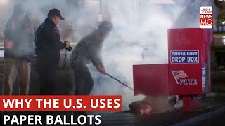 Postal ballots of US Elections 2024 set on fire Why does the US rely on paper ballots [upl. by Wessling]