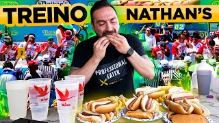 a JORNADA para o MAIOR CAMPEONATO DE COMIDA DO MUNDO Nathans Hotdog [upl. by Padget952]