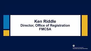 FMCSA’s Registration Modernization Stakeholder Day 3  October 21 2024 [upl. by Filip]