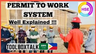 How to Toolbox meeting Permit to work system Tool box meeting safety topics [upl. by Gabriello]