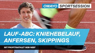 Lauf ABC zur Verbesserung der Lauftechnik Kniehebelauf Anfersen und Skippings  owayo [upl. by Nitsed]