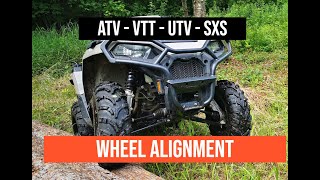 How to Polaris ATV SportsMan Front Wheel Alignement  Alignement de roue Avant VTT  UTV [upl. by Nho]