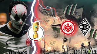 FRANKFURT VS GLADBACH HIGHLIGHTS  EINTRACHT 80 MINUTEN IN UNTERZAHL 🔥  DFB POKAL STADIONVLOG ⚽️🔥 [upl. by Denbrook664]