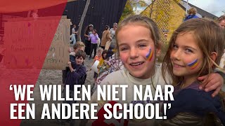 Protest door kinderen tegen sluiting school Klein Amsterdam [upl. by Stearns960]