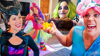 Princess Poppy Pretend Play Fun with Maleficent Witch Anna Ariel Beetlejuice and More [upl. by Fennell]