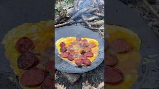 Eggs with sausage in nature🔥 [upl. by Cowles]