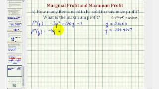 Ex Profit Function Application  Maximize Profit [upl. by Aziaf620]