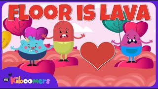 Valentines Day Floor is Lava Dance  THE KIBOOMERS Preschool Songs  Brain Breaks [upl. by Romie]