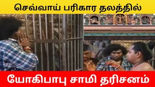 செவ்வாய் பரிகார தலத்தில் யோகிபாபு சாமி தரிசனம் மனமுருகி பிரார்த்தனை [upl. by Dnalyr7]