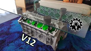 V12 Motorblock Tisch bauen [upl. by Ariamoy266]