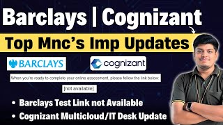 🔥Barclays Test Link Not Available  How to Raise Query on SHL Cognizant IT Desk amp MultiCloud Update [upl. by Blondy]