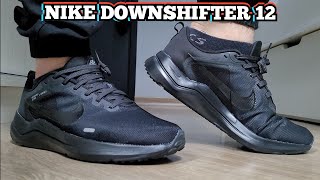 Review Tênis Nike Downshifter 12 Todo Preto  Comprado Na Netshoes  Demonstração No Pé  On Feet [upl. by Anohr653]