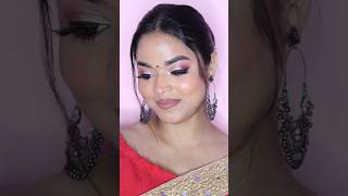 Glam wedding guest makeup tutorial in saree for brown skin Makeup therapy pigmented skin shorts [upl. by Noissap]