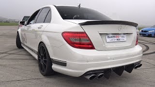 MercedesBenz C63 AMG with Eisenmann Exhaust REVS  DRAG RACE [upl. by Bucky]