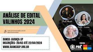 Análise de Edital  Concurso Público de Valinhos 2024  Cargos da Educação [upl. by Parsons]