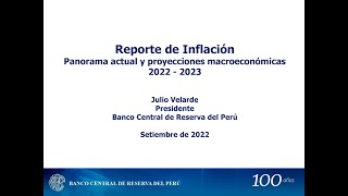 Presentación del Reporte de Inflación  Setiembre de 2022 [upl. by Ecienal]