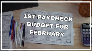 1st Paycheck of February Budget  Budget with Me  Budget By Paycheck [upl. by Stephana]