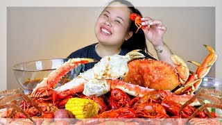 MUKBANG SEAFOOD BOIL 먹방 EATING SHOW DUNGENESS CRAB  KING CRAB  CRAWFISH  MUSSELS [upl. by Acitel]