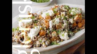 Squash Lentil amp Pistachio Salad with Yogurt Labneh [upl. by Denae]