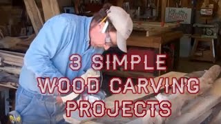 3 Simple Wood Carving Projects with Mitchell Dillman [upl. by Annasus]