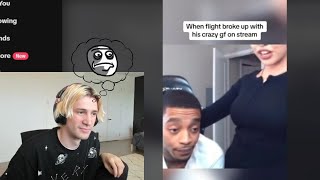 xQc reacts to Flight Breaking up with his Crazy Girlfriend on Stream [upl. by Chandal956]