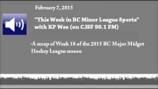 February 7 2015 This Week in BC Minor League Sports with KP Wee [upl. by Norword]