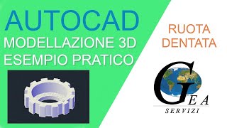 AUTOCAD ESERCIZIO 2  RUOTA DENTATA  MODELLAZIONE 3D [upl. by Berty]