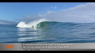 El estadounidense que cogió la ola más grande del mundo estará en el Quemao Class 2025 [upl. by Leahciam]