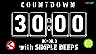 flip clock 30 minute countdown timer alarm🔔with simple beeps [upl. by Eserehc564]