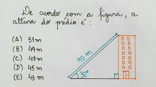 RAZÕES TRIGONOMÉTRICAS  ALTURA DO PRÉDIO  TRIGONOMETRIA professoraangelamatematica [upl. by Island591]