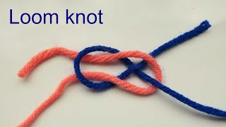 Loom knot Weavers knot How to tie two threads in knitting [upl. by Wat407]