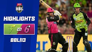 Sydney Thunder v Sydney Sixers  BBL13 [upl. by Lemahs]