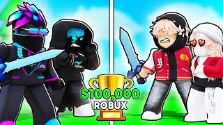 2 YouTubers VS 2 Online DatersRoblox BedWars [upl. by Sotsirhc]