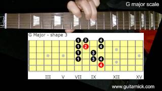 G Major guitar scale  learn to play guitar lesson [upl. by Enatan]