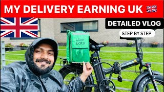 A Day in my Life as Uber Eat Rider in UK 🇬🇧  My Earning  Explore Glasgow  Jobs for Students UK [upl. by Proffitt]