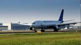 Garuda Indonesia Airbus A330 1st landing in Schiphol [upl. by Inwat]