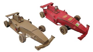 How to make Cardboard F1 Racing car [upl. by Nesyaj]