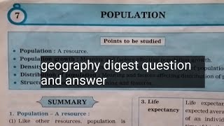 8th standard geography digest question and answers lesson 7 POPULATION  Maharashtra board ❤️👍🏻 [upl. by Odlaner]