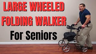 Large Wheeled Folding Walker For Seniors Stride Mover Rollator Review [upl. by Morris851]