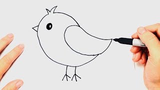 How to draw a Bird Very Easy Step by Step [upl. by Obbard]