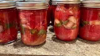 Canning Tomatoes  Love adding onions peppers and basil JanUCan Similar to Canuary [upl. by Annaili]