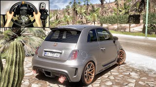 420HP Abarth 695 Biposto Pops amp Bangs  Forza Horizon 5  Steering Wheel Gameplay [upl. by Nylrem]